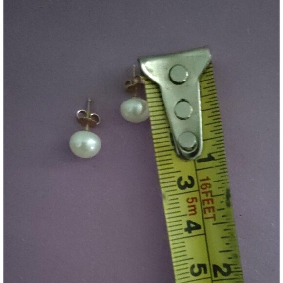 Vintage CP Pearl Necklace Earrings Set 14K Gold Filigree Clasp Bridal Jewelry 2x - Picture 5 of 16